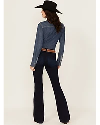 Cinch Women's Lynden Dark Wash Mid Rise Trouser Stretch Denim Jeans