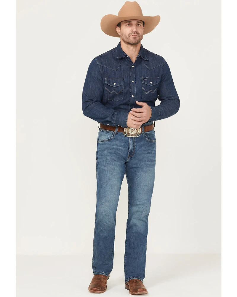 Wrangler Retro Men's 77MWZ Harris Medium Wash Slim Bootcut Stretch Denim Jeans