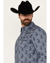 Moonshine Spirit Men's Satanta Paisley Print Long Sleeve Snap Western Shirt