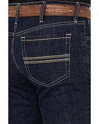 Cinch Men's Silver Label Dark Stonewash Slim Straight Performance Stretch Denim Jeans