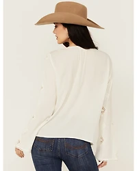 Idyllwind Women's Sharondale Button-Down Embroidered Bell Sleeve Top