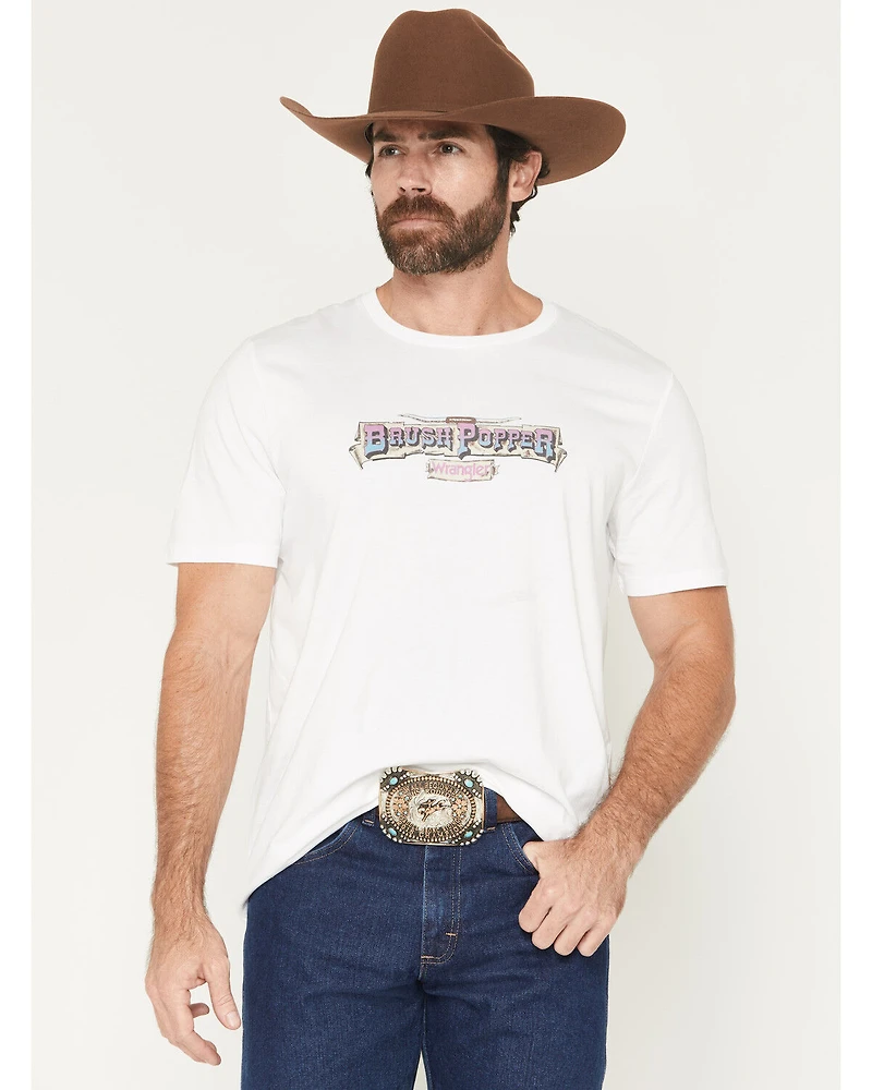Wrangler Men's 90s Brush Popper Short Sleeve Graphic T-Shirt