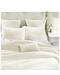 HiEnd Accents Vintage White Stonewashed Cotton & Velvet 3-Piece King Quilt Set