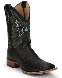 Justin Men's Haggard Exotic Caiman Western Boots - Broad Square Toe