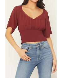 Idyllwind Women's Ridley Solid Short Sleeve Crinkle Shirt