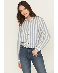 Cleo + Wolf Women's Erica Striped Print Long Sleeve Button-Down Western Shirt