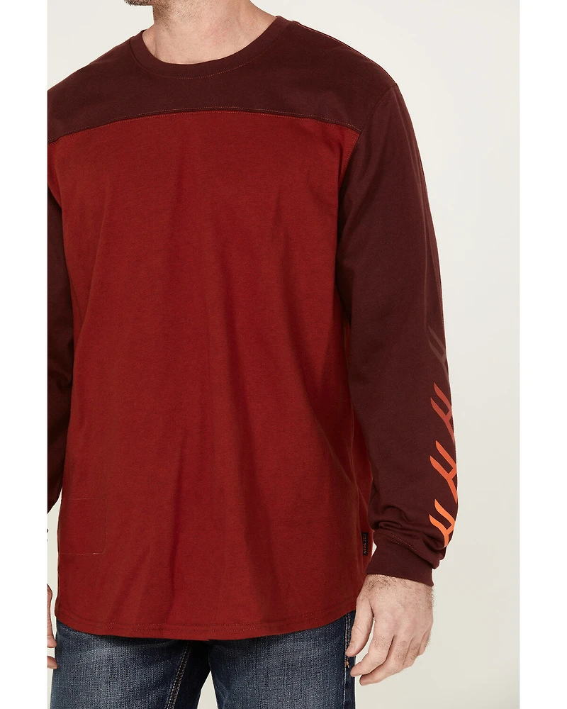 Hawx Men's FR Color Block Long Sleeve Graphic Work T-Shirt