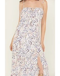 Lovestitch Women's Multicolored Leopard Print Sleeveless Midi Dress