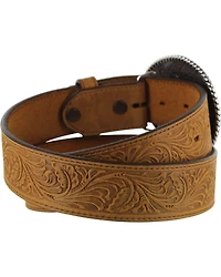 Justin Men's Floral Leather Trophy Belt