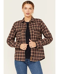 Lucky Brand Workwear Women's Graceland Plaid Print Long Sleeve Button-Down Flannel Shirt
