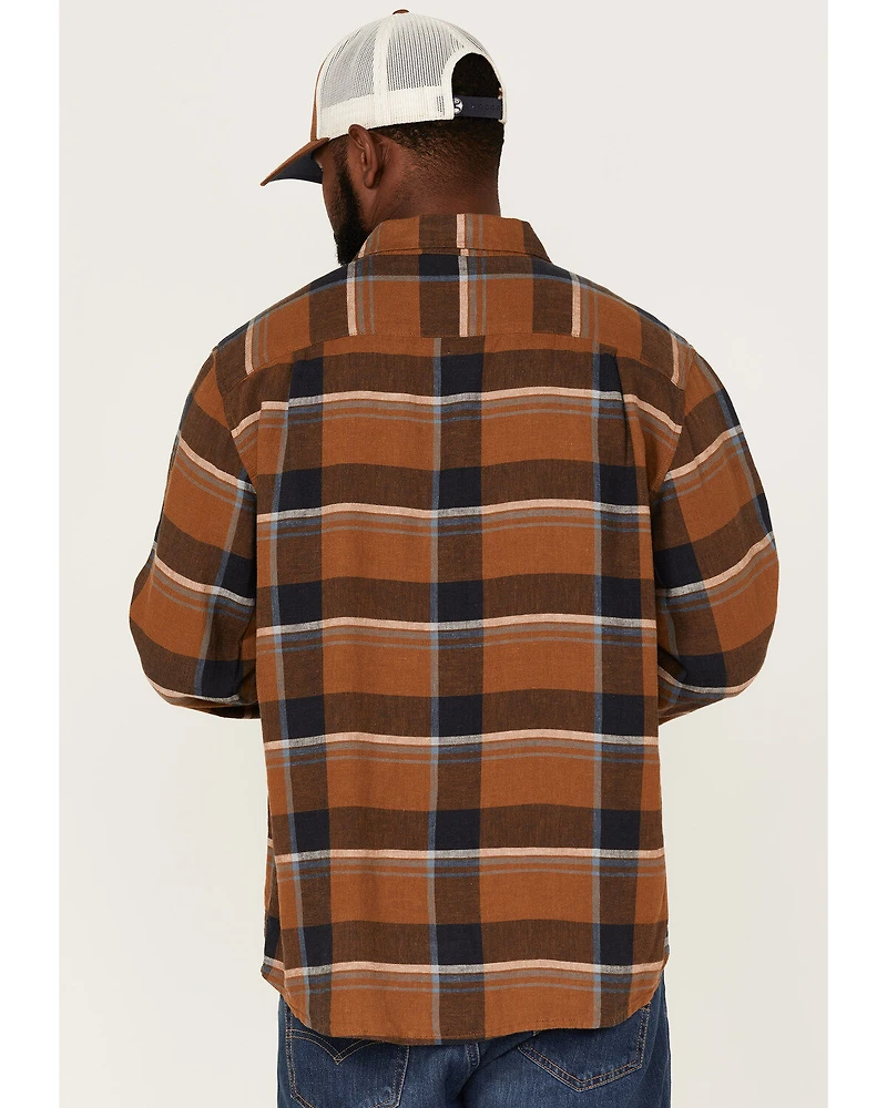 Pendleton Men's Linen Large Plaid Long Sleeve Button Down Western Shirt