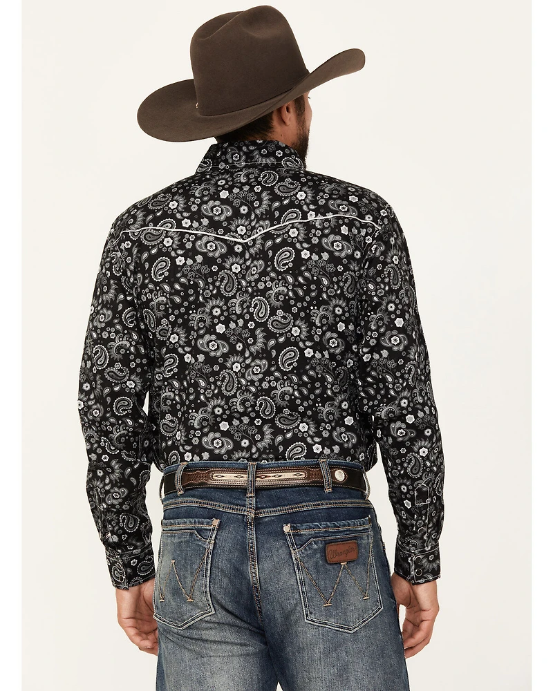 Cowboy Hardware Men's Mosaic Paisley Print Long Sleeve Snap Western Shirt