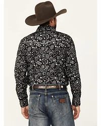 Cowboy Hardware Men's Mosaic Paisley Print Long Sleeve Snap Western Shirt