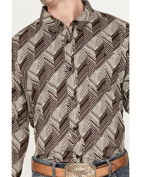 RANK 45® Men's Altonwon Striped Geo Print Long Sleeve Button-Down Western Shirt