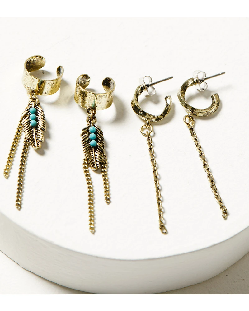 Shyanne Women's Desert Boheme Dangle Charm Earring Set - 6 Pieces