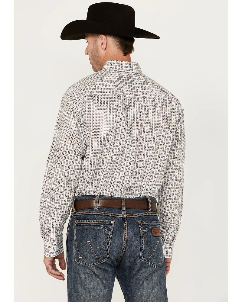 Cinch Men's Geo Print Long Sleeve Button-Down Stretch Western Shirt