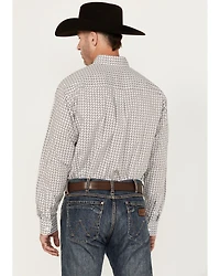 Cinch Men's Geo Print Long Sleeve Button-Down Stretch Western Shirt