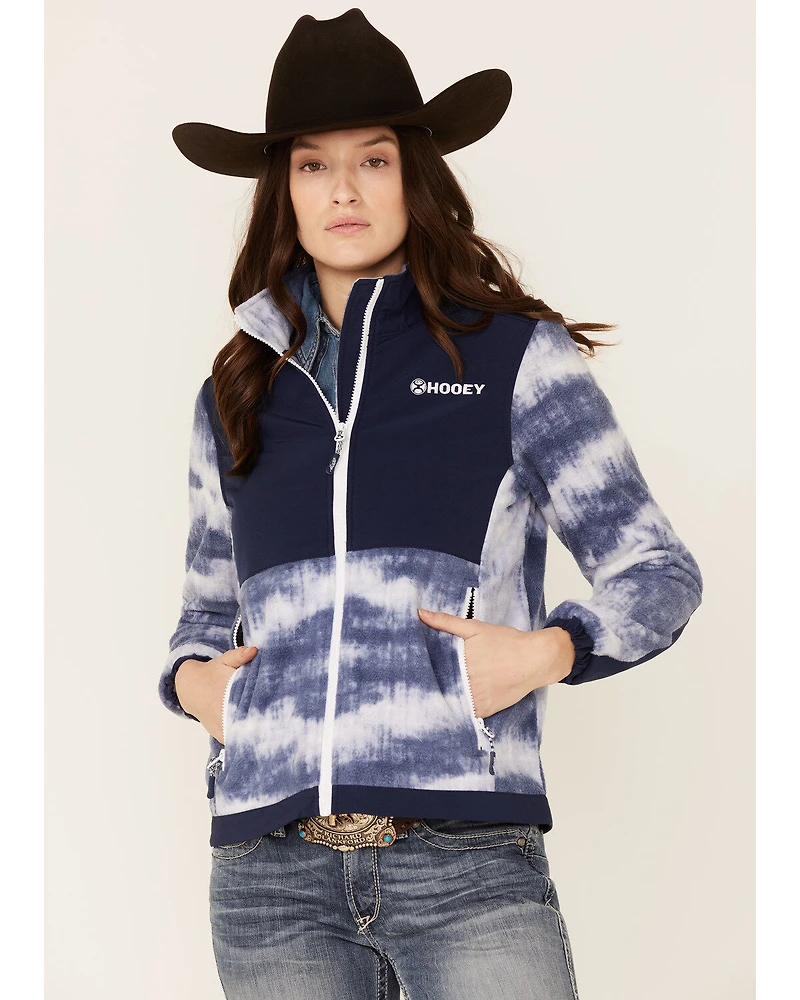 Hooey Women's Solid Print Color Block Zip-Front Tech Jacket