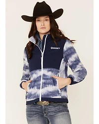 Hooey Women's Solid Print Color Block Zip-Front Tech Jacket