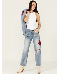 Ariat Women's Dominca Medium Wash Rodeo Quincy High Rise Tomboy Relaxed Straight Jeans