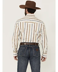 Wrangler Retro Men's Striped Print Long Sleeve Snap Stretch Western Shirt
