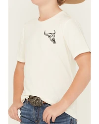 Sable Sky Boys' Cow Skull Short Sleeve Graphic T-Shirt