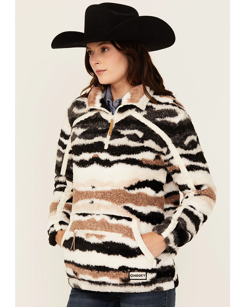 Hooey Women's Striped Fleece 1/2 Zip Pullover