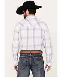 Resistol Men's Bozeman Ombre Plaid Print Long Sleeve Button Down Western Shirt