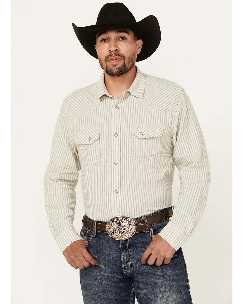 Blue Ranchwear Men's Boone Striped Long Sleeve Snap Western Shirt