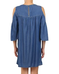 Glam Women's Tencel Cold Shoulder Mini Dress