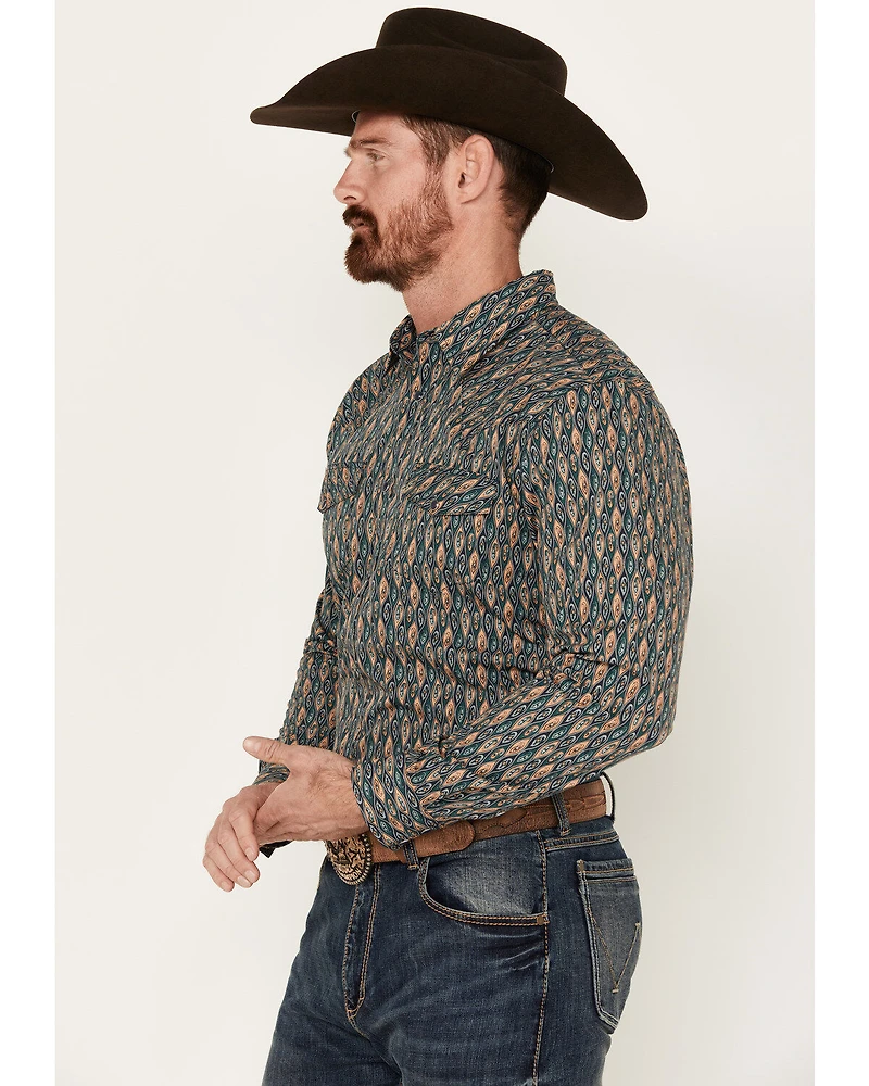 Gibson Trading Co Men's Remnant Paisley Print Long Sleeve Snap Western Shirt