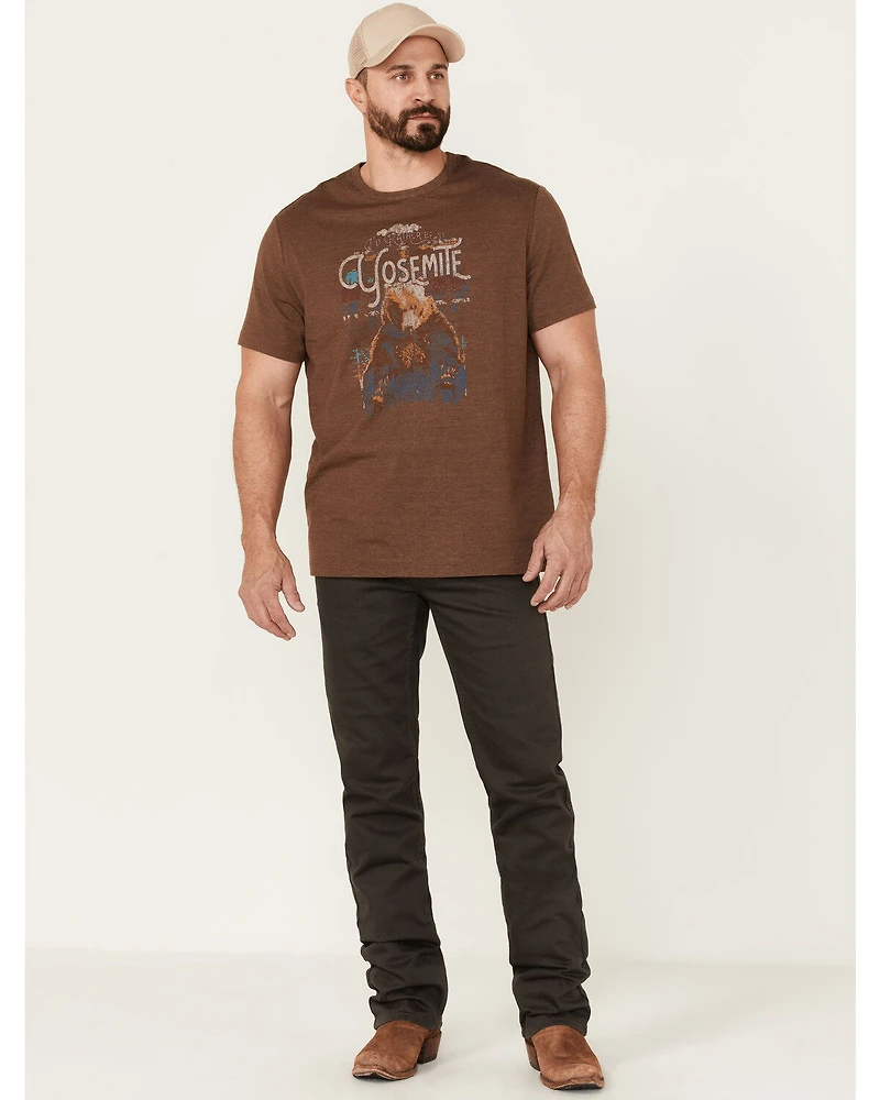Brothers and Sons Men's Brown Yosemite Bear Graphic Short Sleeve T-Shirt