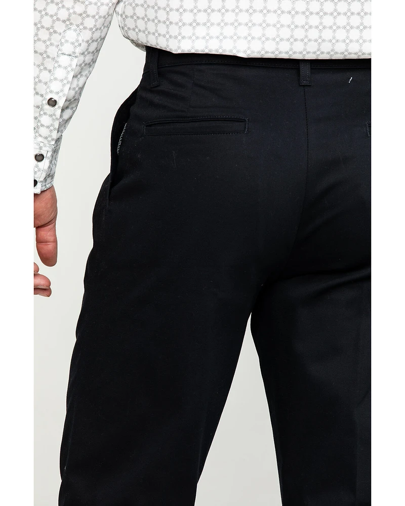 Wrangler Men's Black Casual Pleated Front Western Pants