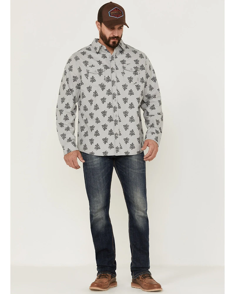 Brothers and Sons Men's All-Over Floral Print Long Sleeve Button Down Western Shirt