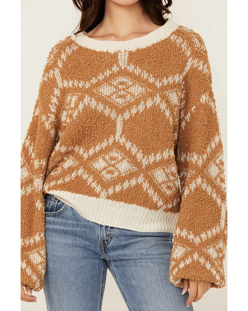 Rock & Roll Denim Women's Geo Print Sweater