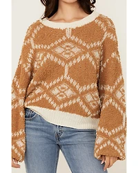 Rock & Roll Denim Women's Geo Print Sweater