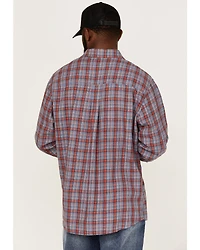 Brothers and Sons Men's Plaid Print Long Sleeve Button Down Western Shirt