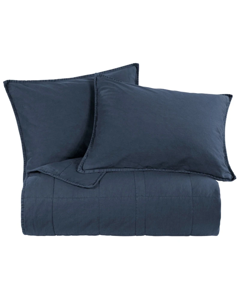 HiEnd Accents Denim Stonewashed Cotton Canvas King Coverlet Set