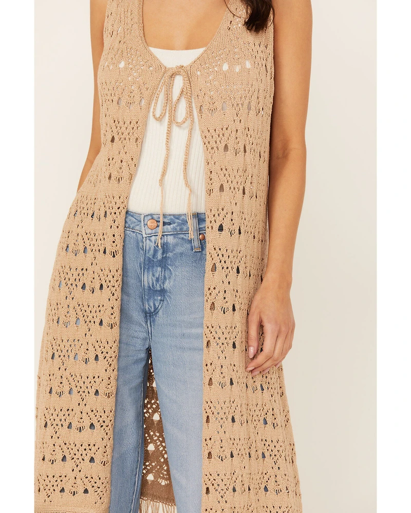 Shyanne Women's Long Fringe Sweater Vest
