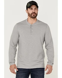 Brothers and Sons Men's Solid Heather Slub Long Sleeve Henley Shirt