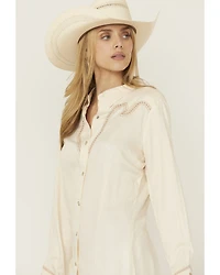 Wrangler Retro Women's Floral Embroidered Long Sleeve Pearl Snap Western Shirt