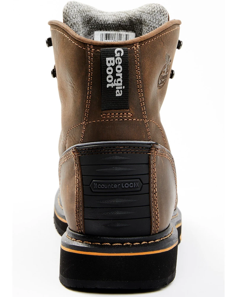 Georgia Boot Men's AMP Light Wedge WP 6" Lace-Up Work Boots - Soft Toe