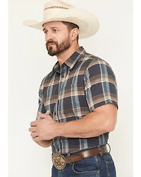 Cody James Men's High Plains Ranch Plaid Print Short Sleeve Button-Down Stretch Western Shirt