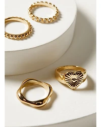 Shyanne Women's Gold Heart Ring Set - 4 Piece