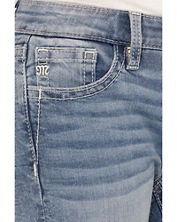 Miss Me Girls' Light Wash Cross Pocket Bootcut Denim Jeans