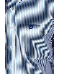 Cinch Men's Royal Blue Striped Western Shirt - Big & Tall