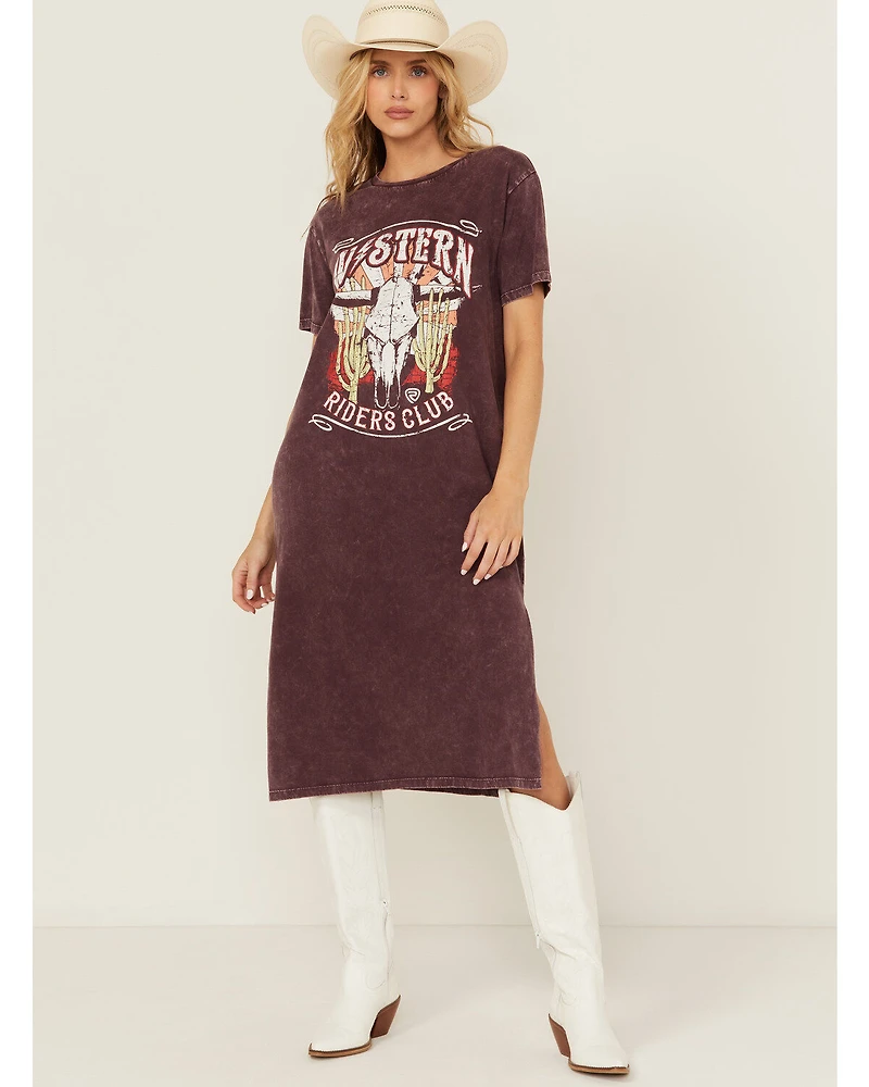 Rock & Roll Denim Women's Graphic Short Sleeve Maxi Dress