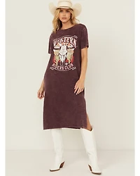 Rock & Roll Denim Women's Graphic Short Sleeve Maxi Dress