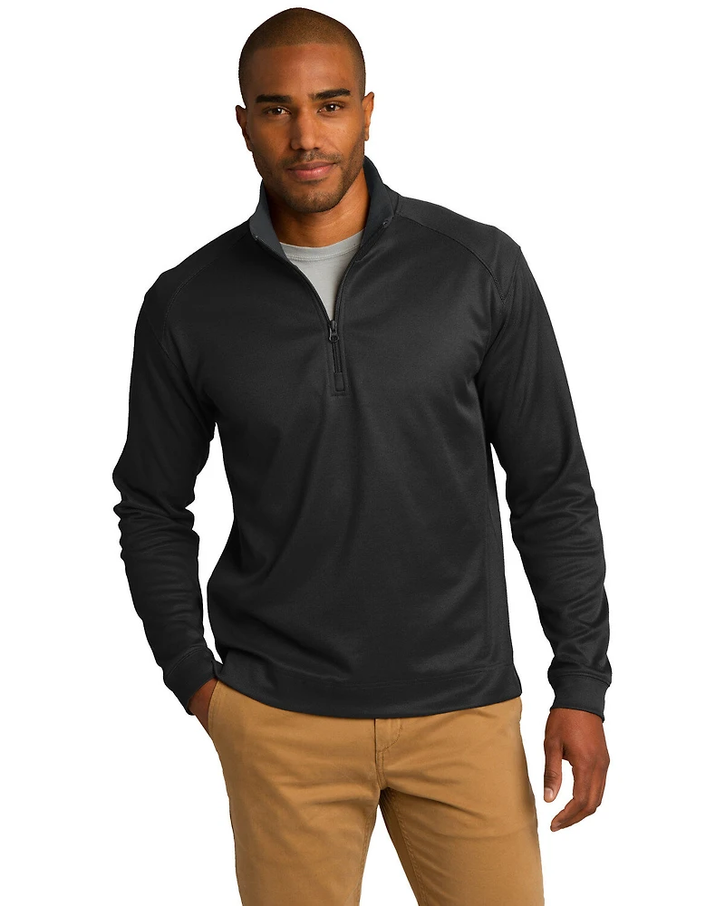 Port Authority Men's Black & Iron Gray 3X Virtual Texture 1/4 Zip Work Pullover - Big