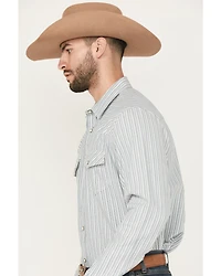 Blue Ranchwear Men's Cloud Striped Long Sleeve Snap Western Shirt